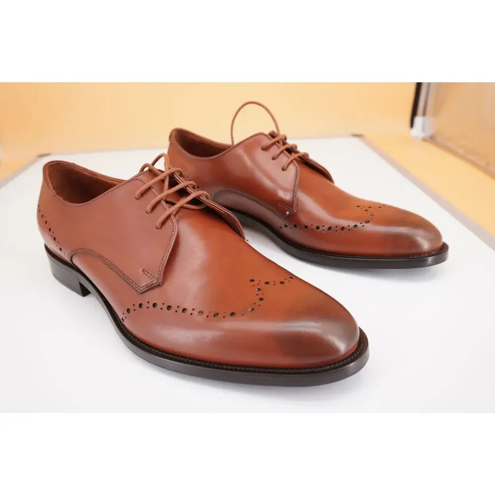 Allen Edmonds Lucca Toe Derby Oxford Men Shoes Size 9 Brown New $395